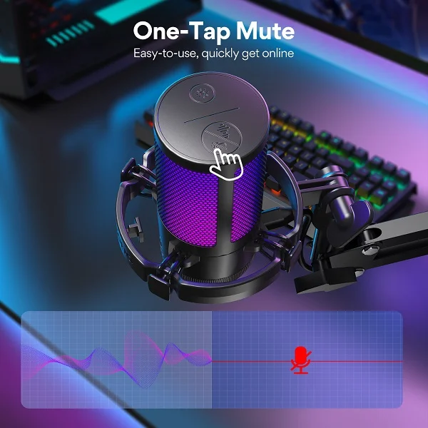 DGM20S Gamerwave Condenser USB Gaming RGB Microphone - Image 8
