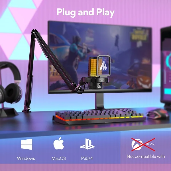 DGM20S Gamerwave Condenser USB Gaming RGB Microphone - Image 9